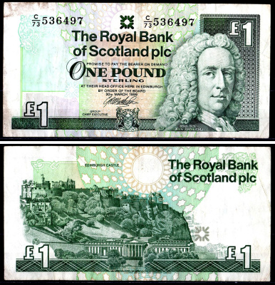 Шотландия 1 фунт 1999 Pick 351 d бумага 7551-44-1-1