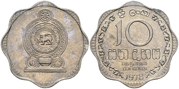 Шри-Ланка 10 центов 1978 KM 140a алюминий 4135-1216