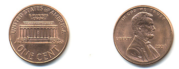 США 1 ЦЕНТ 2007 ЛИНКОЛЬН KM 201b цинк плакированный медью UNC 179-567