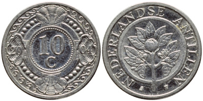 Нидерландские Антилы 10 центов 2004 Беатрикс (1980-2013) KM 34 сталь плакированная никелем 4396-327