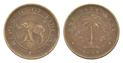 Либерия 1/2 цента 1937 KM 10 латунь 4614-933