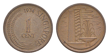 Сингапур 1 цент 1974 KM 1 бронза 4640-613