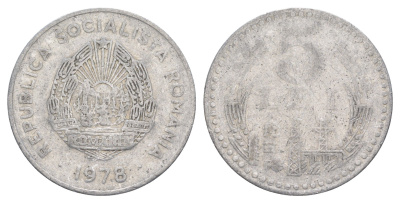 Румыния 5 лей (леев) 1978 KM 97 алюминий 4161-1125