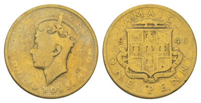 Ямайка 1 пенни 1940 KM 32 никель латунь 4628-442