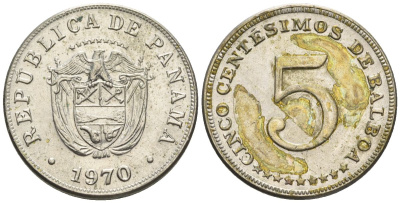 Панама 5 сентесимо 1970  KM 23.2 медно-никель    4610-321