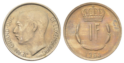 Люксембург 1 франк 1965 Великий герцог Жан (1964-2000) KM 55 медно-никель 4668-1133
