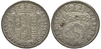 Неаполь и Сицилия тари (2 карлини) 1687 Карл II Испанский серебро 00-822-21