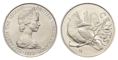 Британские Виргинские острова 10 центов 1973 KM 3 медно-никель UNC 4650-747