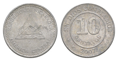 Никарагуа 10 сентаво 2007 KM 105 алюминий 4158-728