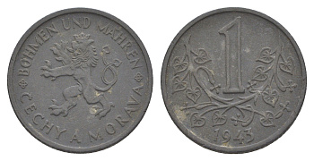 Богемия и Моравия 1 крона 1943 KM 4 цинк 4605-246