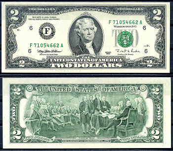 США 2 доллара 1995 F, Атланта, штат Джорджия Pick 497  бумага  aUNC 445-9-1-1