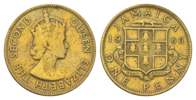 Ямайка 1 пенни 1960 KM 37 никель латунь 4628-653