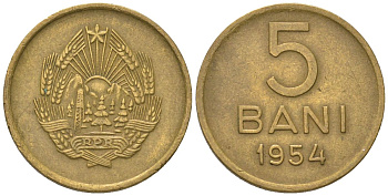 Румыния 5 бань (бани) 1954 KM 83.2 медь цинк никель 218-343