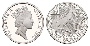 Австралия 1 доллар 1990 200 лет Австралии KM 100a серебро PROOF 11-014-33
