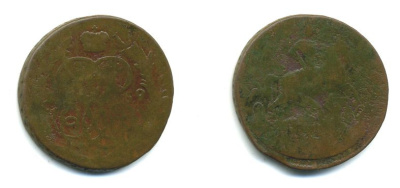 РОССИЯ 1 КОПЕЙКА 1759 медь 61-522