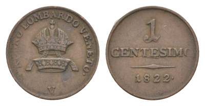 Ломбардия-Венеция 1 чентезимо 1822 C 1 медь 1528-825