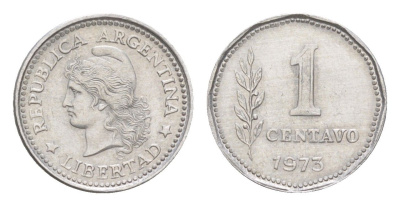 Аргентина 1 сентаво 1973 KM 64 алюминий 4617-912