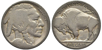 США 5 ЦЕНТОВ 1926 ИНДЕЕЦ, БИЗОН KM 134 медно-никель 27-632