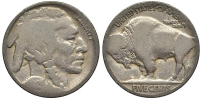 США 5 ЦЕНТОВ 1926 ИНДЕЕЦ, БИЗОН KM 134 медно-никель 27-632