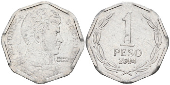 Чили 1 песо 2004 KM 231 алюминий 75-143