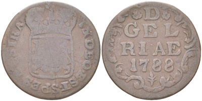 Голландская республика, Гелдерланд 1 дуит 1788 KM 108 медь 4621-724