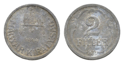 Венгрия 2 филлера 1944 BP KM 519 цинк 4665-616