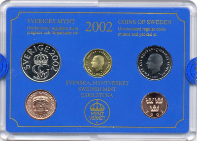ШВЕЦИЯ НАБОР ИЗ 4 МОНЕТ 2002 04-062-199