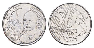 Бразилия 50 сентаво 2002 KM 651a нержавеющая сталь 4706-443