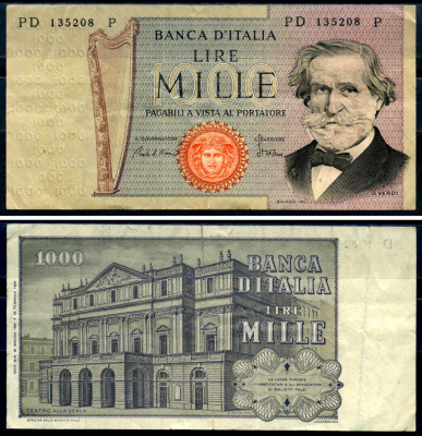 Италия 1000 лир 1981 Pick 101 h бумага 6285-37-2-1