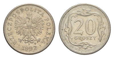 Польша 20 грошей 1992 Y 280 медно-никель 4625-1215
