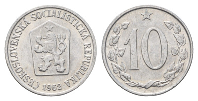 Чехословакия 10 геллеров 1962 KM 49.1 алюминий aUNC 4685-1047