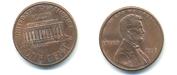 США 1 цент 1993 Авраам Линкольн KM 201b цинк плакированный медью 86-262