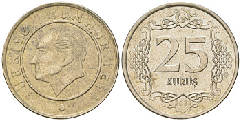 Турция 25 курушей 2021 KM 1242 медно-никель 4546-746