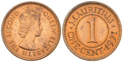 Маврикий 1 цент 1971 KM 31 бронза UNC 4618-1245