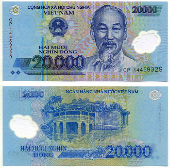 ВЬЕТНАМ 20000 ДОНГОВ 2014 ХО ШИ МИН Pick 120f пластик UNC (ПРЕСС) 8615-56-1-1