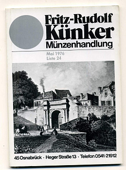 ФРИТЦ-РУДОЛЬФ КЮНКЕР КАТАЛОГ ФИКСИРОВАННЫХ ПРОДАЖ (LAGERKATALOG) 1976 МАЙ, № 24 00-01-01-20