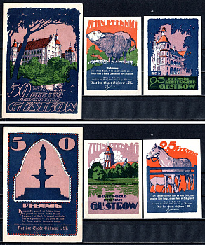 Гюстров (Мекленбург-Шверин) набор из 3 нотгельдов ND 7556-72-2-1