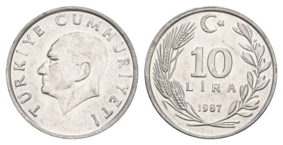 Турция 10 лир 1987 KM 964 алюминий UNC 4648-823