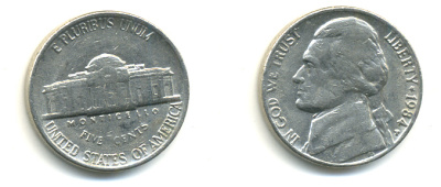 США 5 ЦЕНТОВ 1984 P ДЖЕФФЕРСОН KM А192 медно-никель 179-734