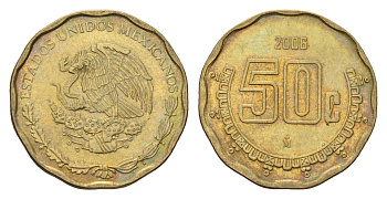 Мексика 50 сентаво 2005 KM 549 алюминиевая бронза 4674-751