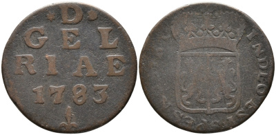 НИДЕРЛАНДЫ, ГЕЛЬДЕРЛЕНД 1 ДУИТ 1783 KM 105 медь 28-943