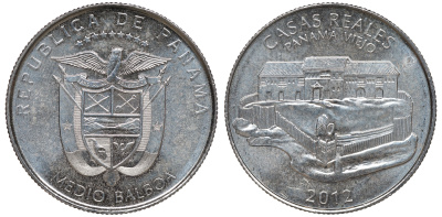 Панама 1/2 бальбоа 2012 Панама-Вьехо - Королевский дом KM 143 медь плакированная медно-никелем UNC 4607-346