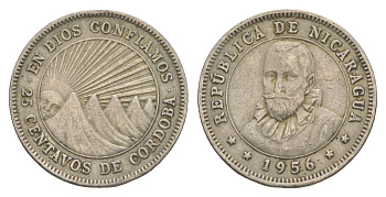 Никарагуа 25 сентаво 1956 KM 18.1 медно-никель 4638-327