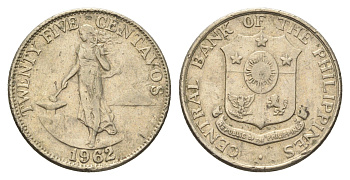Филиппины 25 сентаво 1962 KM 189 медь цинк никель 4666-653