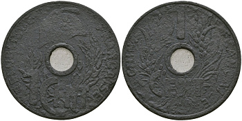 Французский Индокитай 1 сантим 1941 KM 24 цинк 4146-1033
