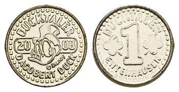 Европа игровой жетон в 1 дакталер 2008 Дисней, диаметр 19 мм, вес 0,5 гр алюминий aUNC 4655-656