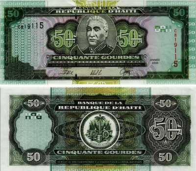 ГАИТИ 50 ГУРДОВ 2000 ЛИЗИУС САЛОМОН, ПРЕЗИДЕНТ ГАИТИ (1879-1888) Pick 267а бумага UNC (ПРЕСС) 7203-60-1