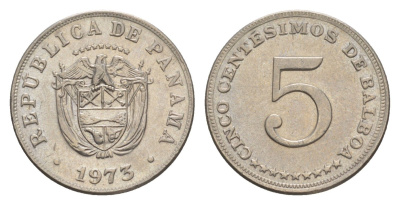 Панама 5 сентесимо 1973 KM 23.2 медно-никель UNC 4643-1247