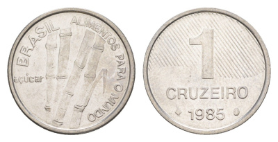 Бразилия 1 крузейро 1985 ФАО - Сахарный тростник KM 598 нержавеющая сталь UNC 4644-517
