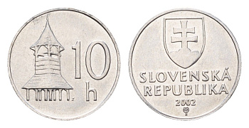 Словакия 10 геллеров 2002 KM 17 алюминий UNC 4682-955